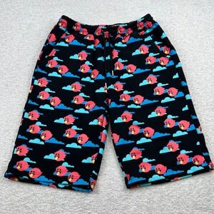AOP Pink Dolphin Fleece Shorts Boy L Black Ghost Cloud Graphic Streetwear Skater